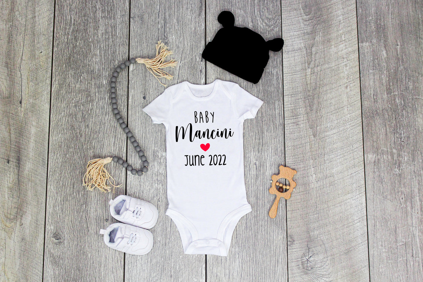 Baby Announcement Surname/Date Onesie
