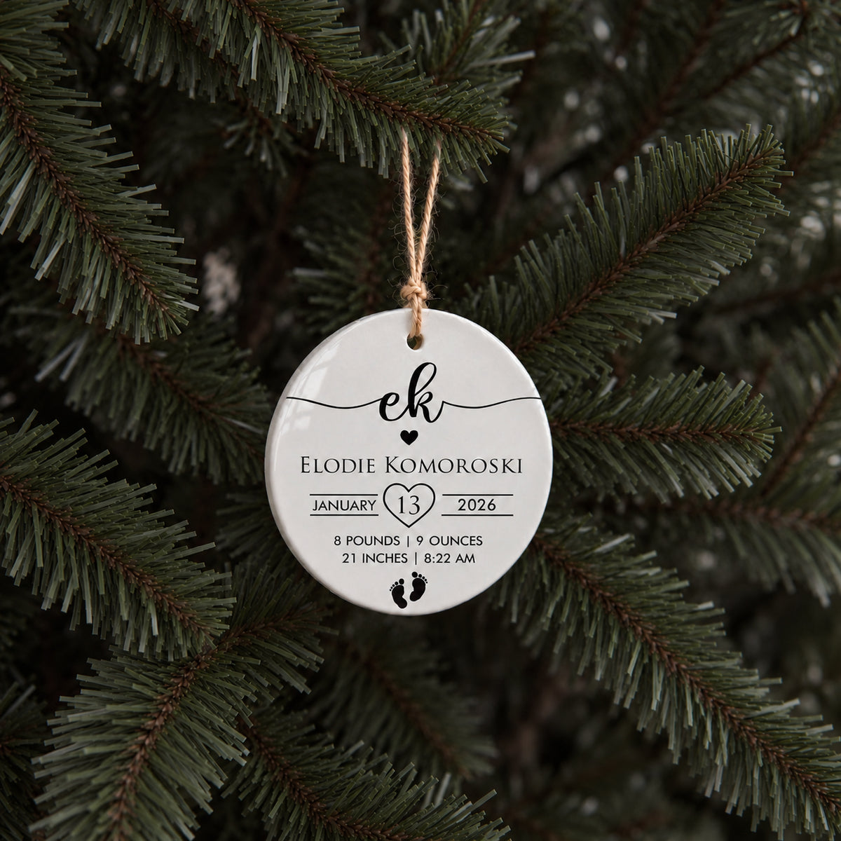 Baby Birth Stats Ornament