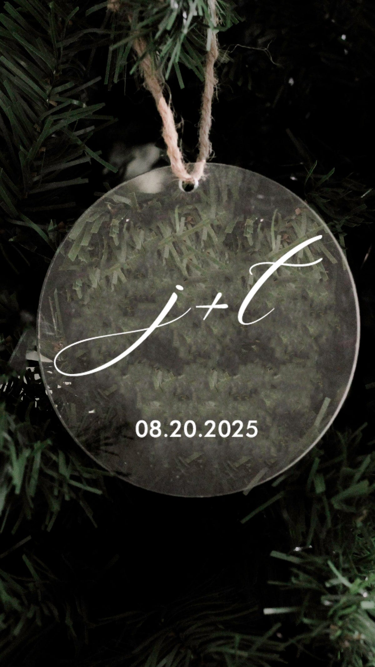 Couple Initials Acrylic Ornament