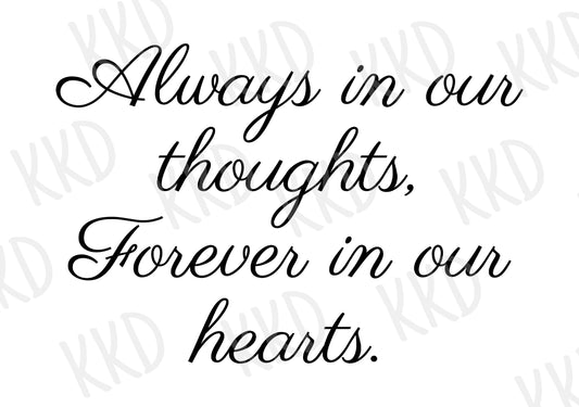 Always in Our Thoughts - Digital Files
