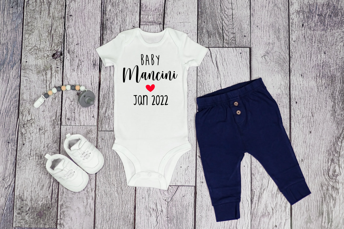 Baby Announcement Surname/Date Onesie