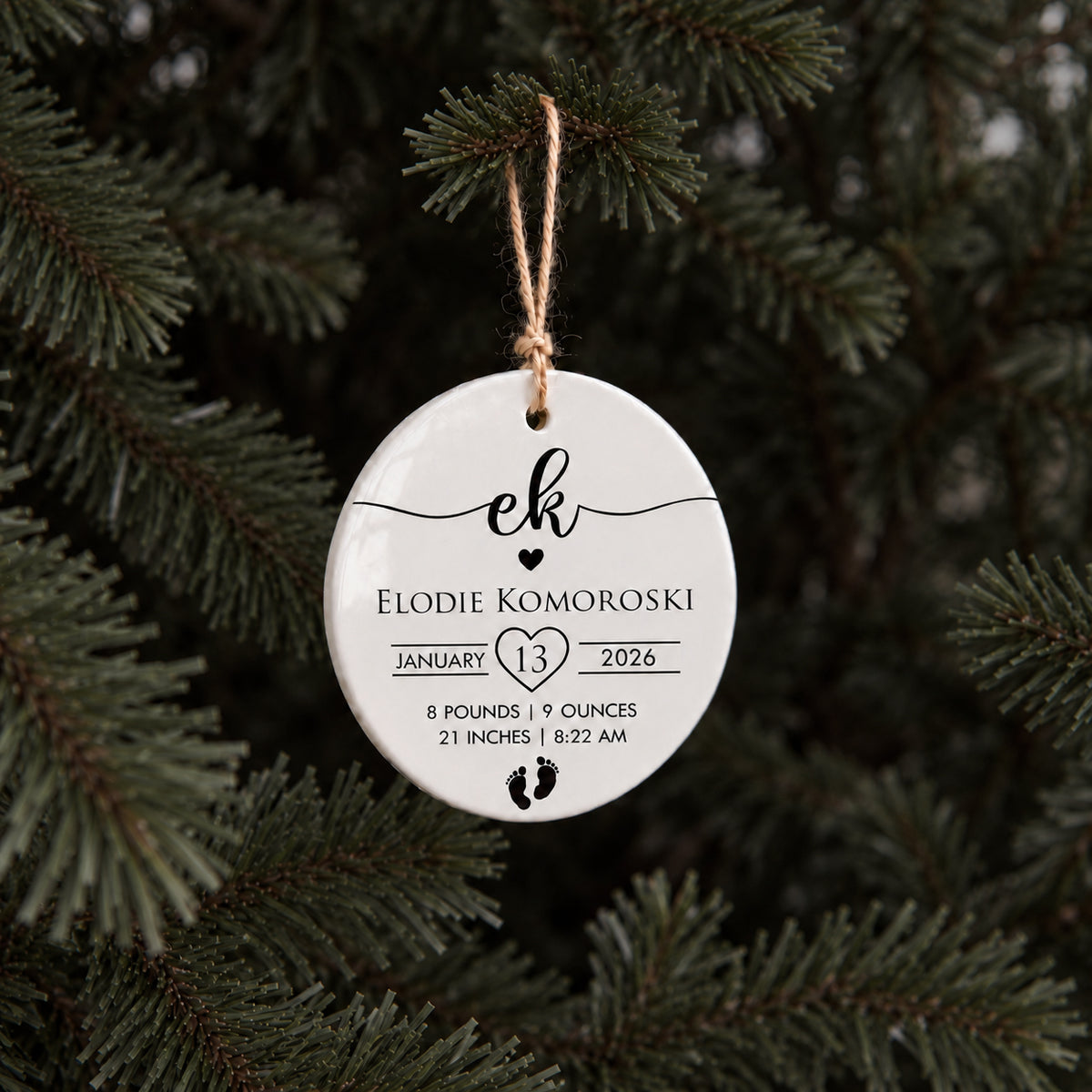 Baby Birth Stats Ornament