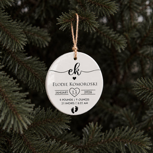 Baby Birth Stats Ornament