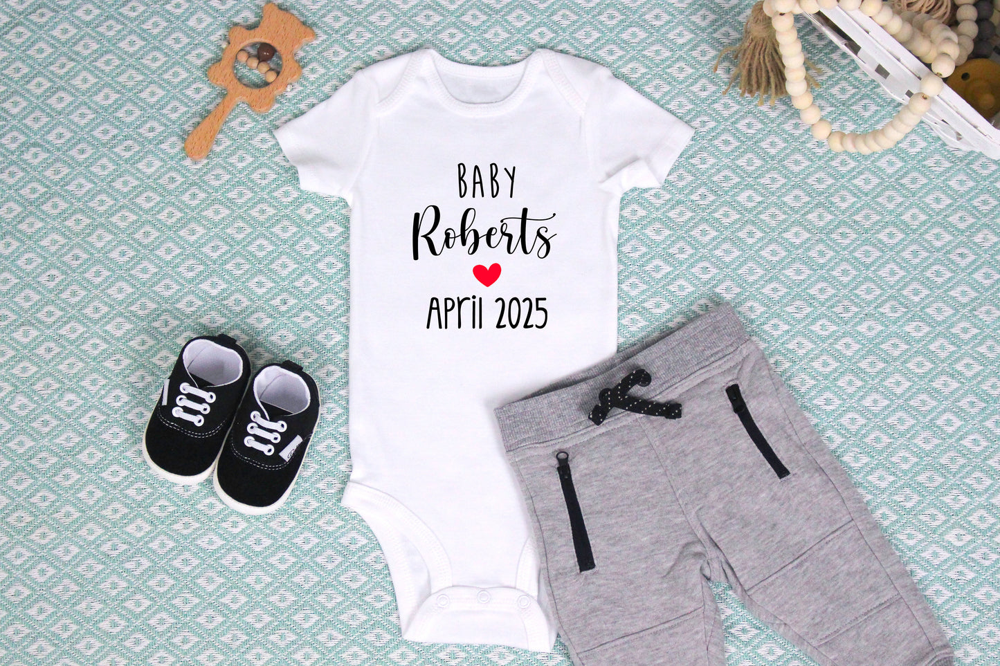 Baby Announcement Surname/Date Onesie