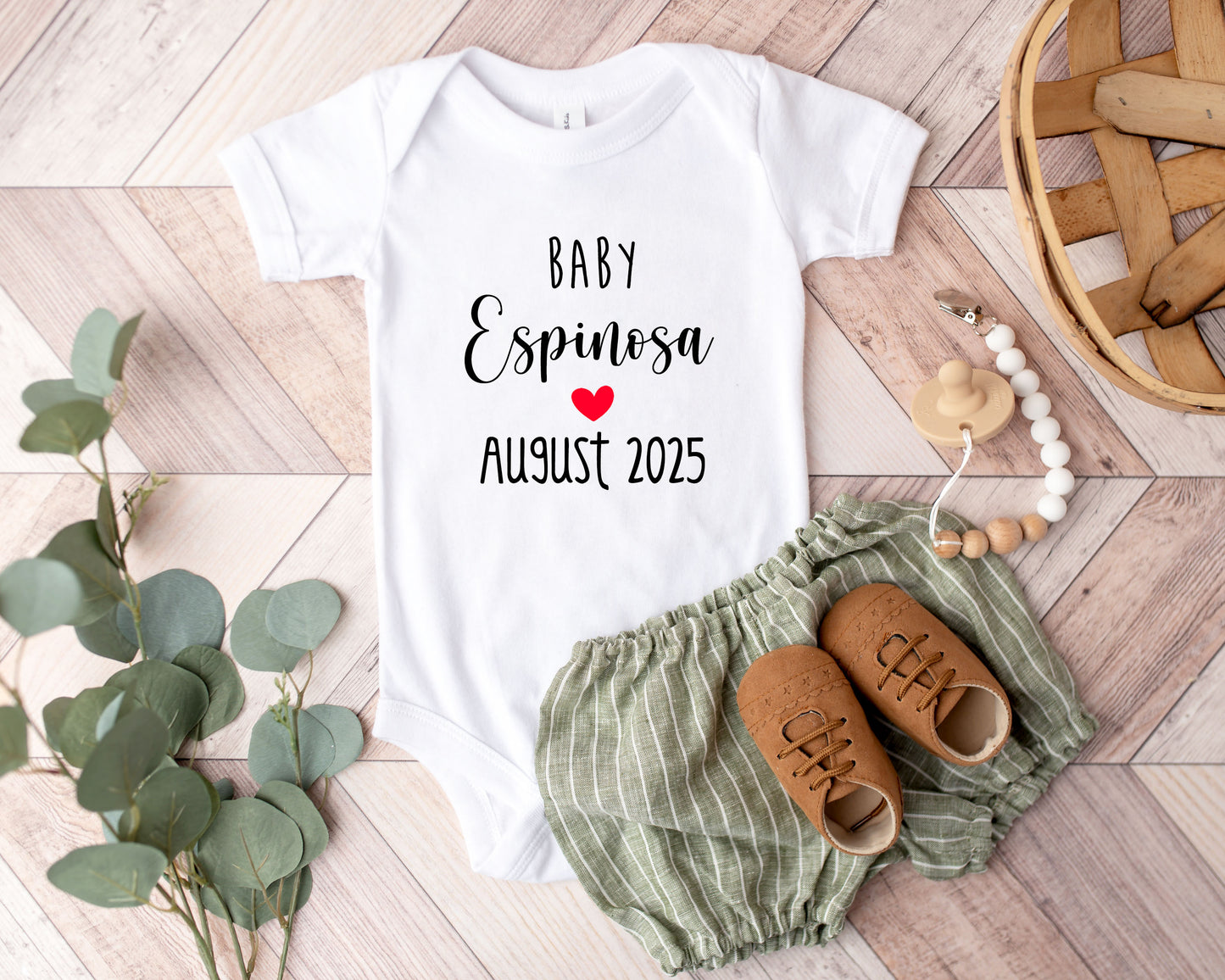 Baby Announcement Surname/Date Onesie