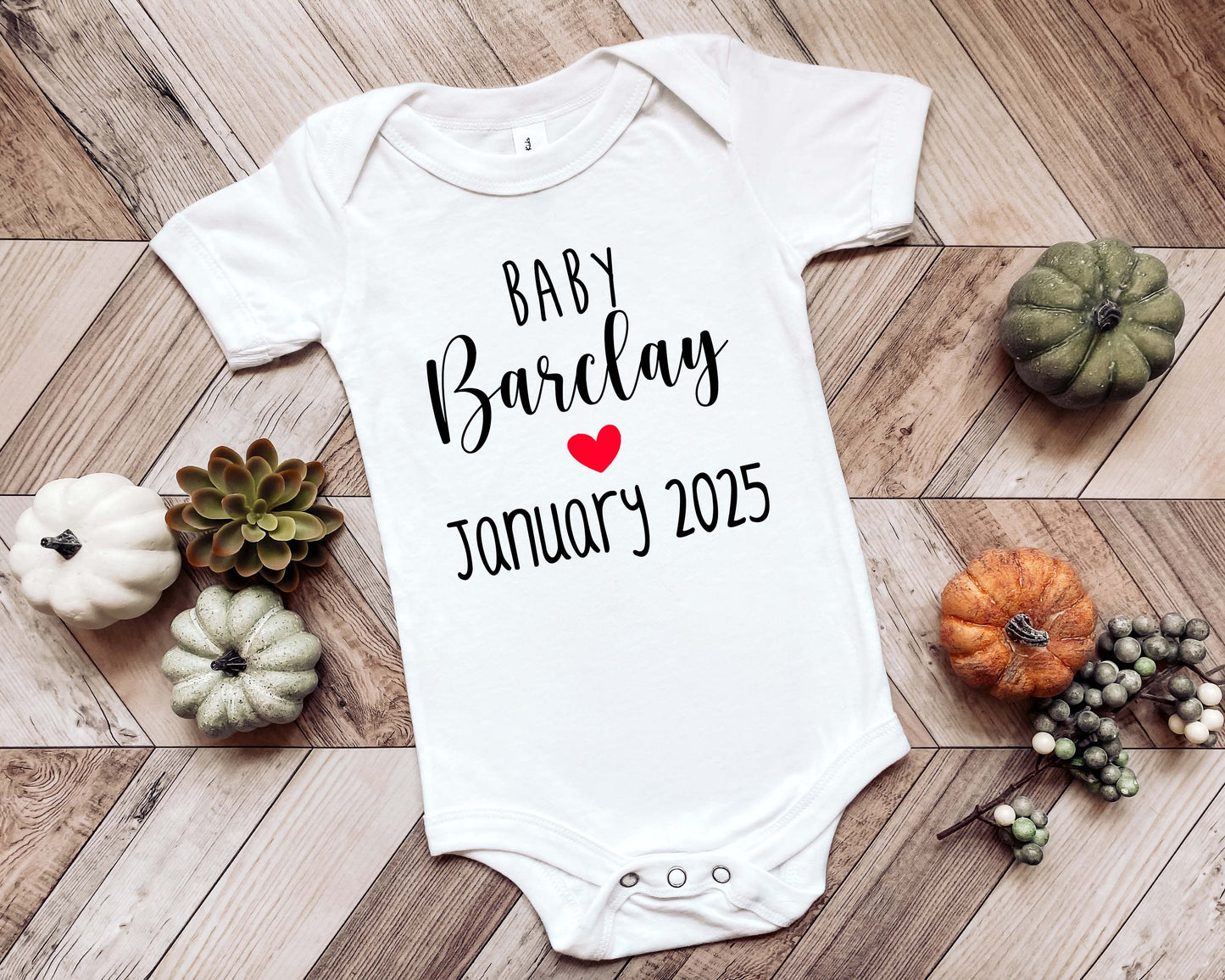 Baby Announcement Surname/Date Onesie