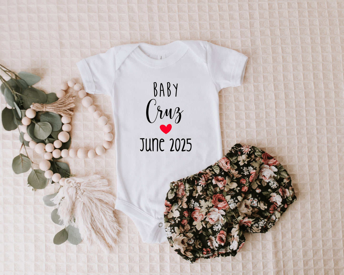 Baby Announcement Surname/Date Onesie