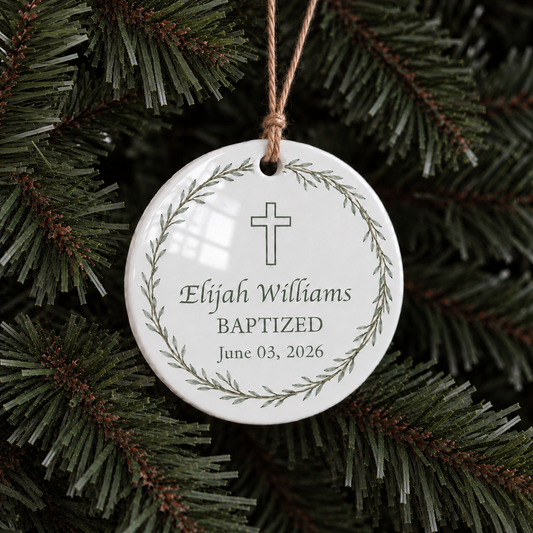 Baptized Wreath Ornament