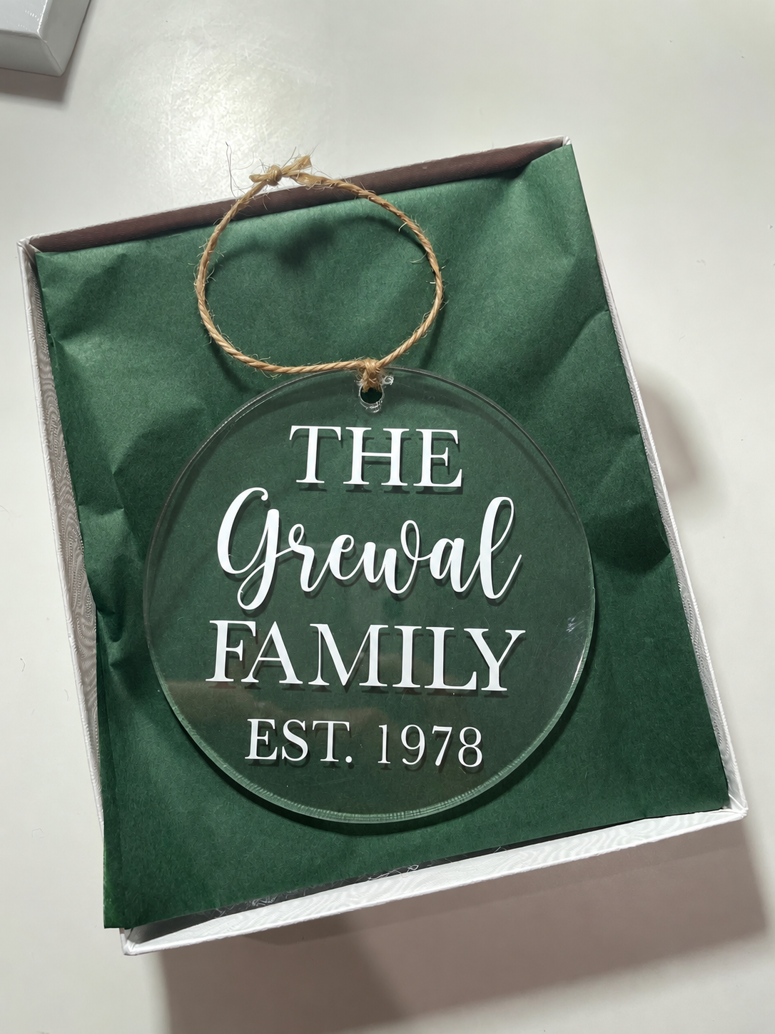 Family Name Acrylic Ornament