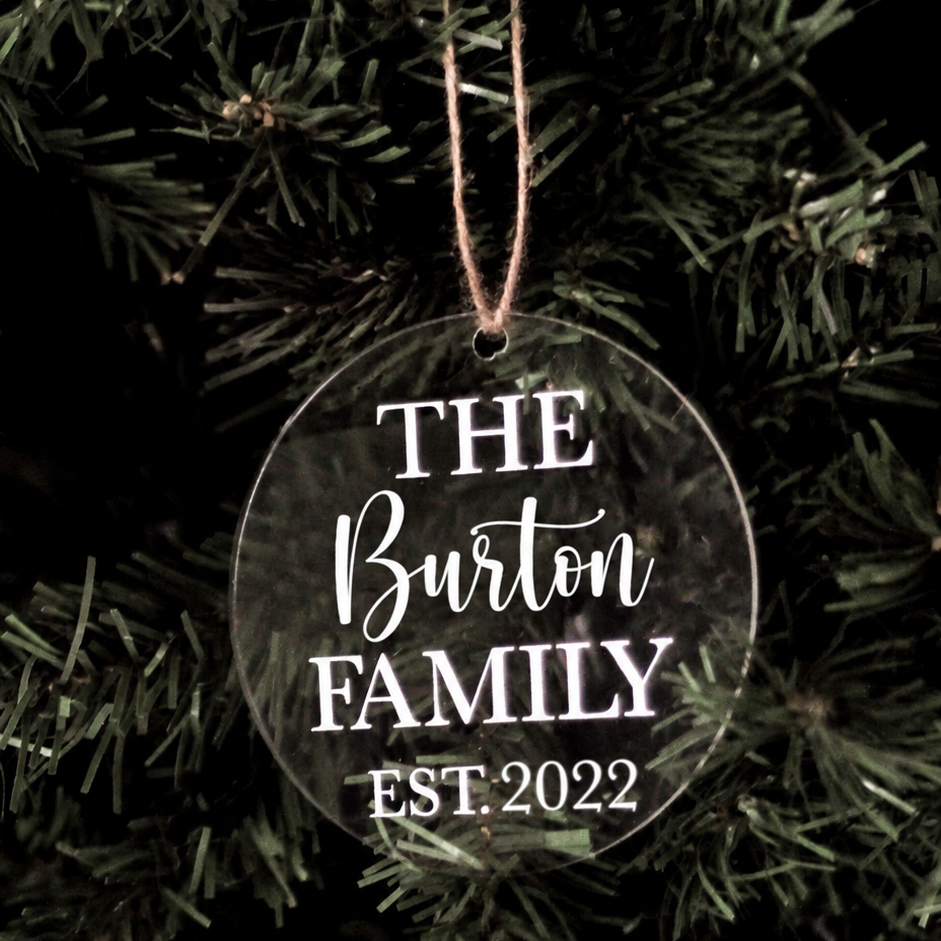 Family Name Acrylic Ornament