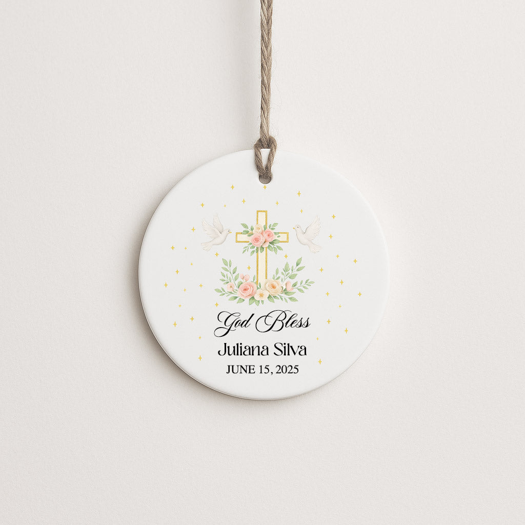 God Bless Ceramic Ornament