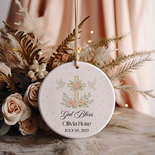 God Bless Ceramic Ornament