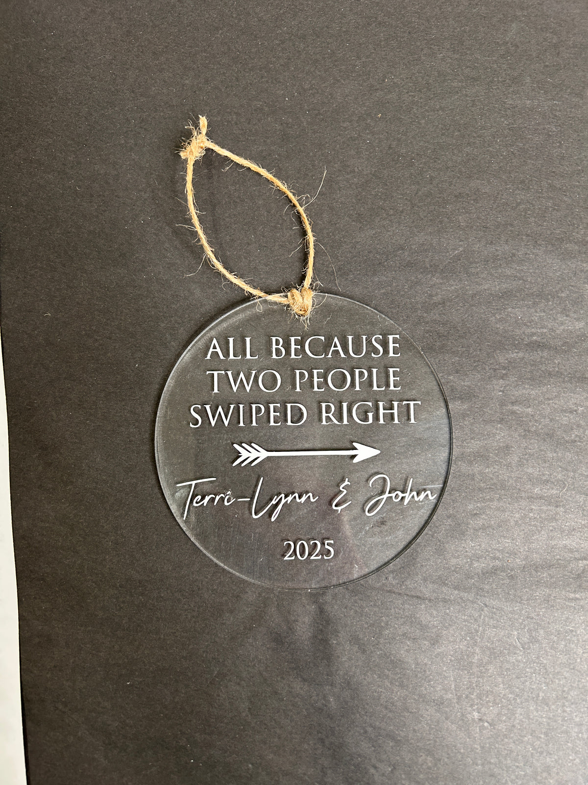 Swiped Right Couples Acrylic Ornament