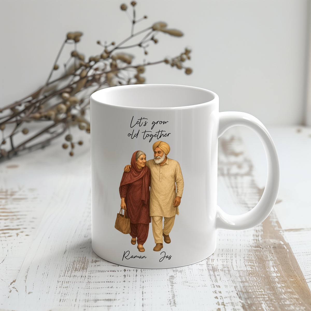 Let's Grow Old Together (Punjabi) Mug