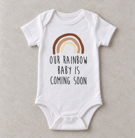Our Rainbow Baby is Coming Soon Onesie