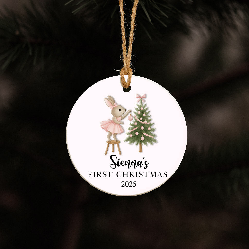 Personalized Bunny First Christmas Ornament