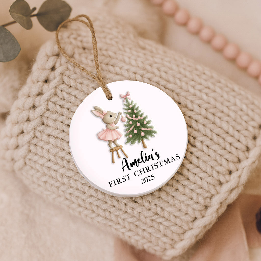 Personalized Bunny First Christmas Ornament