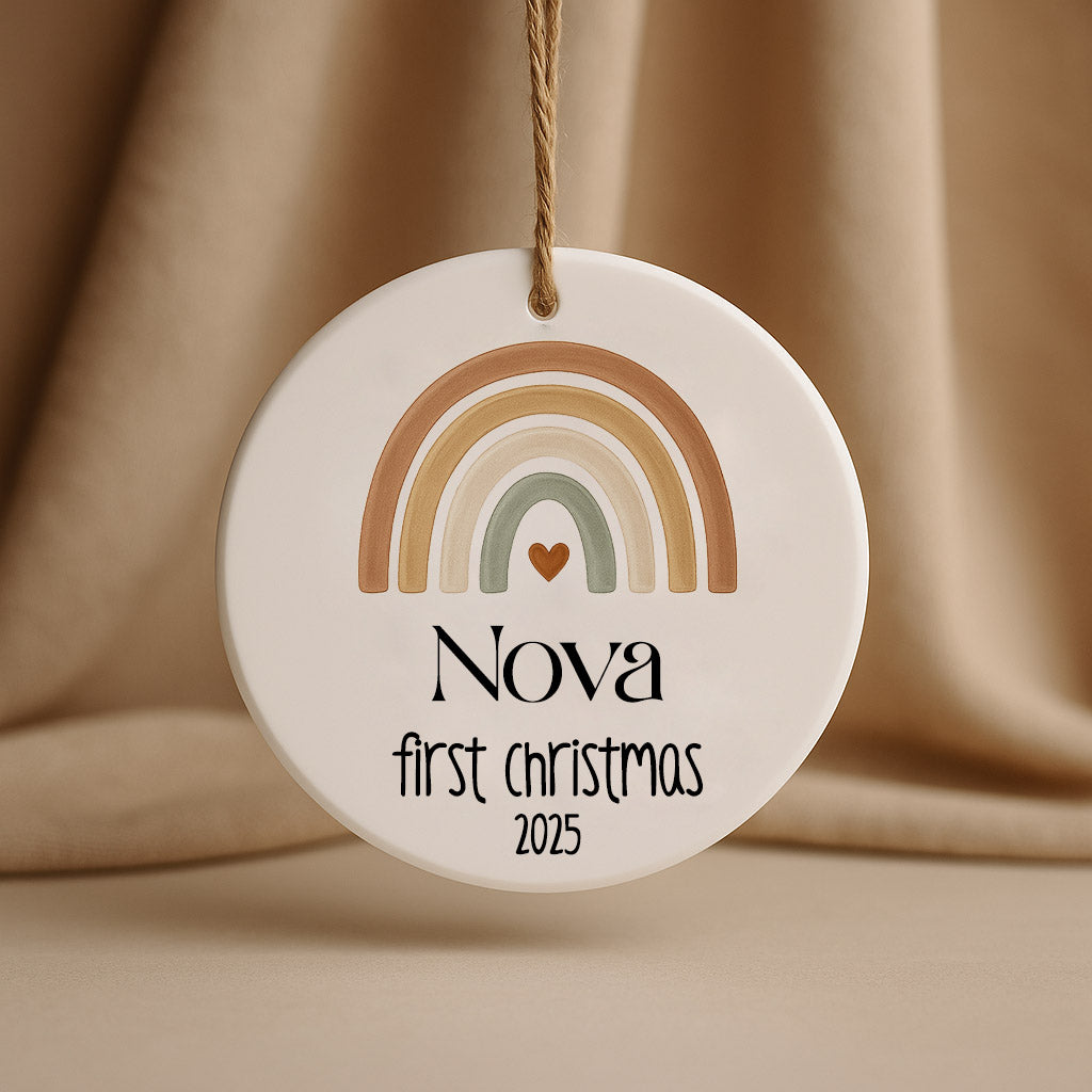 Rainbow Baby First Christmas Ornament