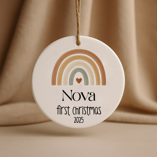 Rainbow Baby First Christmas Ornament