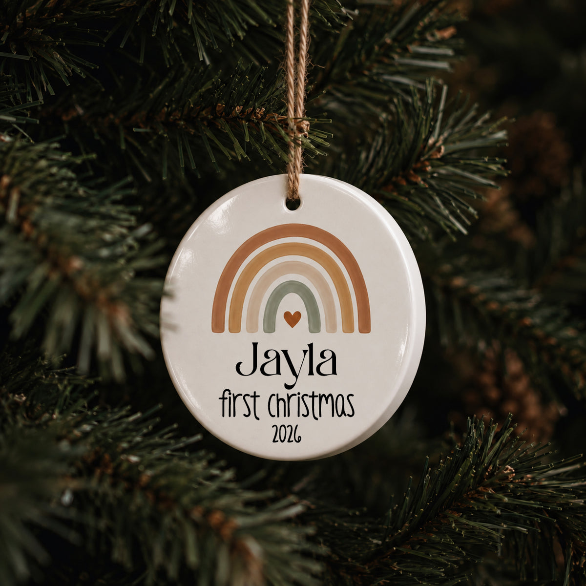 Rainbow Baby First Christmas Ornament