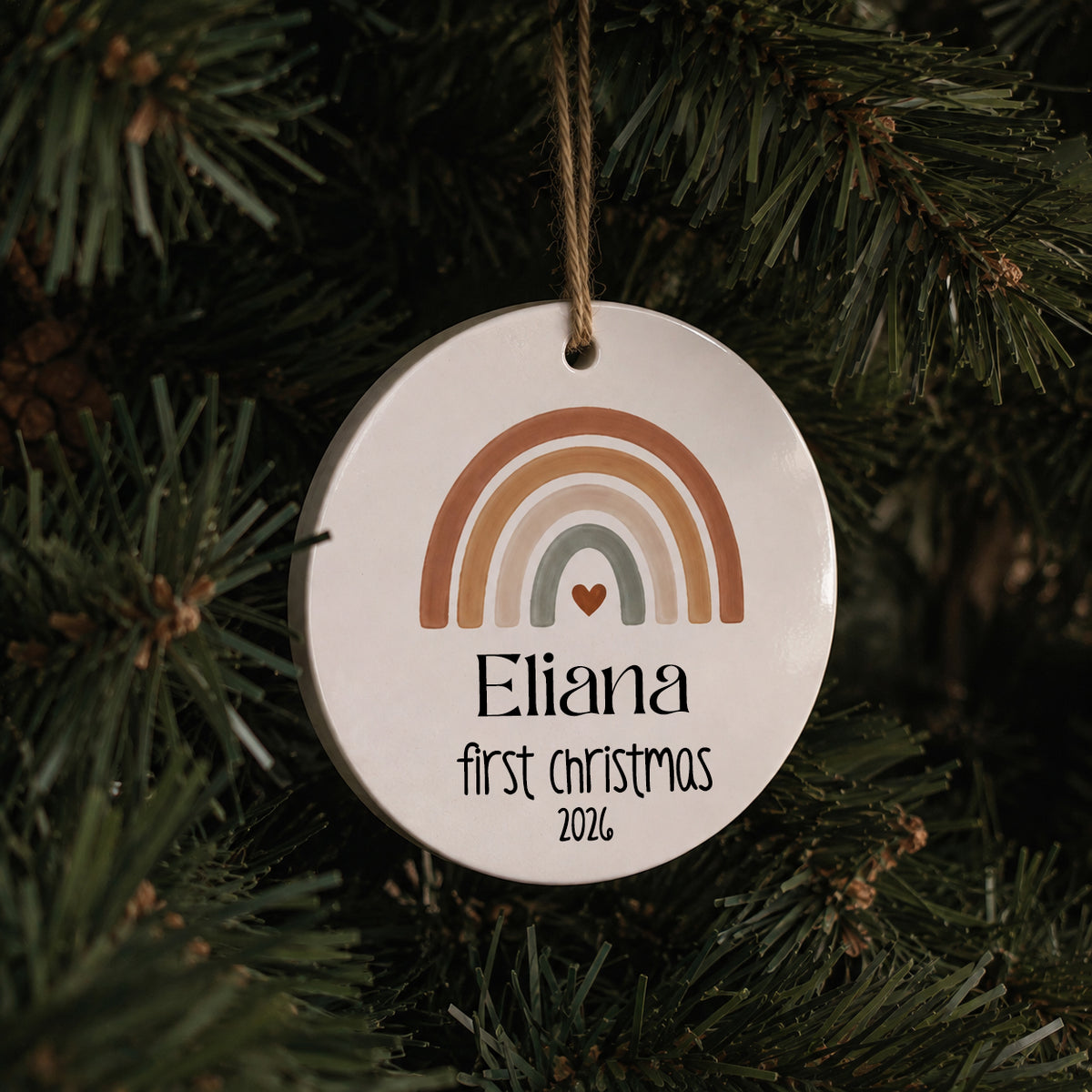 Rainbow Baby First Christmas Ornament