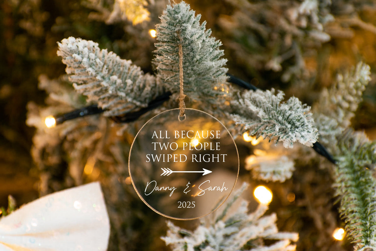 Swiped Right Couples Acrylic Ornament
