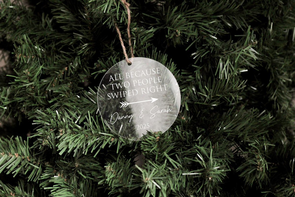 Swiped Right Couples Acrylic Ornament