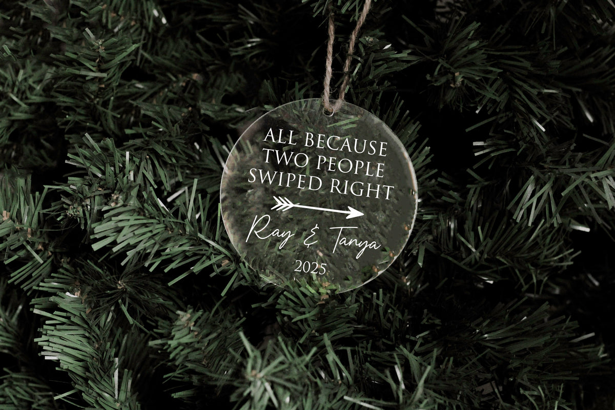 Swiped Right Couples Acrylic Ornament