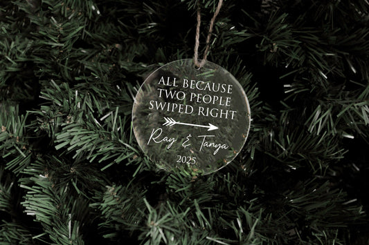 Swiped Right Couples Acrylic Ornament
