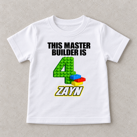 Personalized Master Builder Birthday Shirt