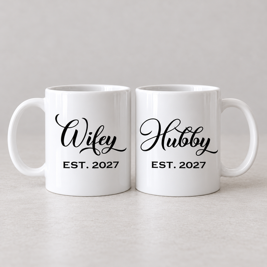 Hubby and Wifey Mug Set