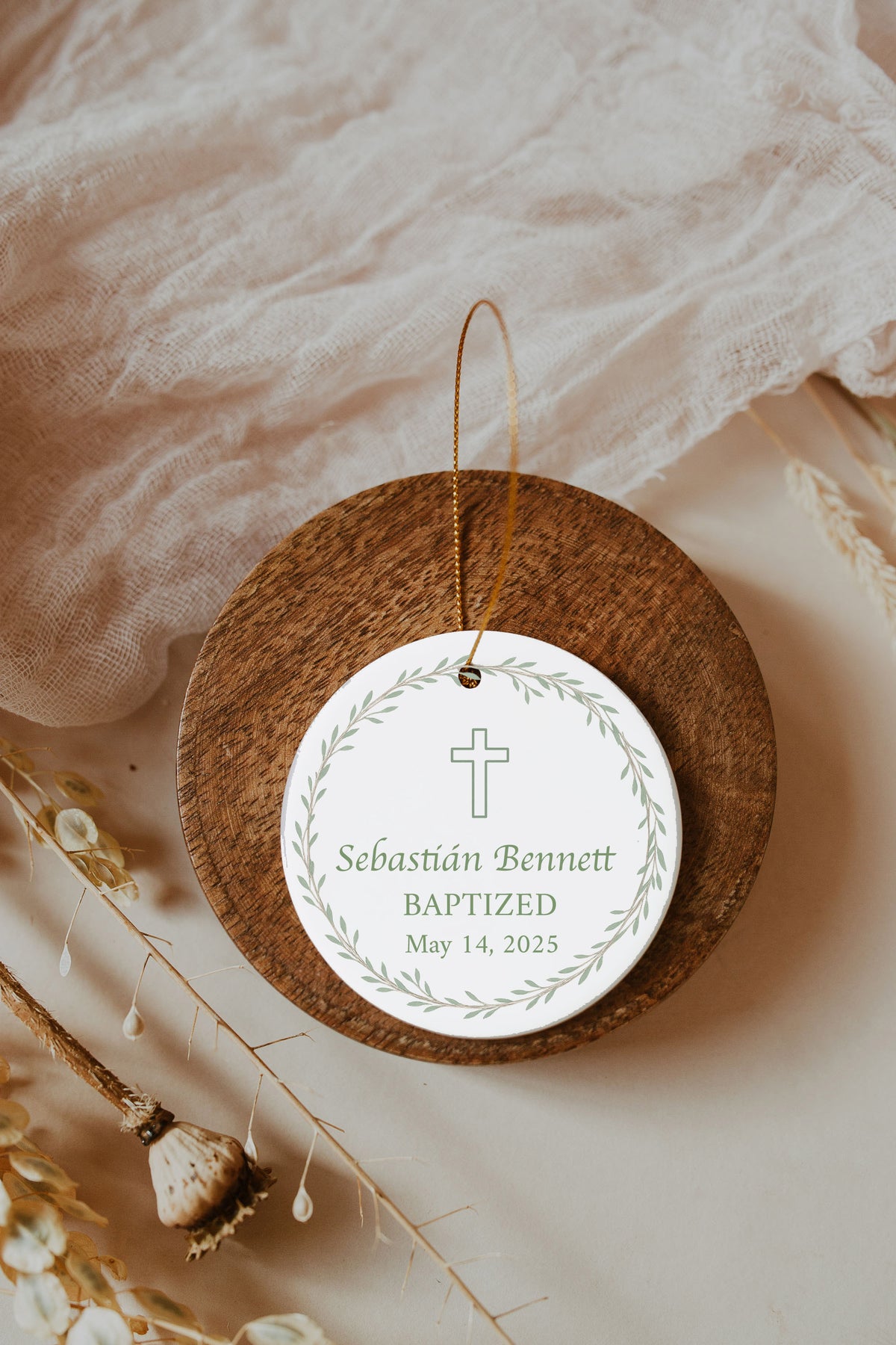 Baptized Wreath Ornament