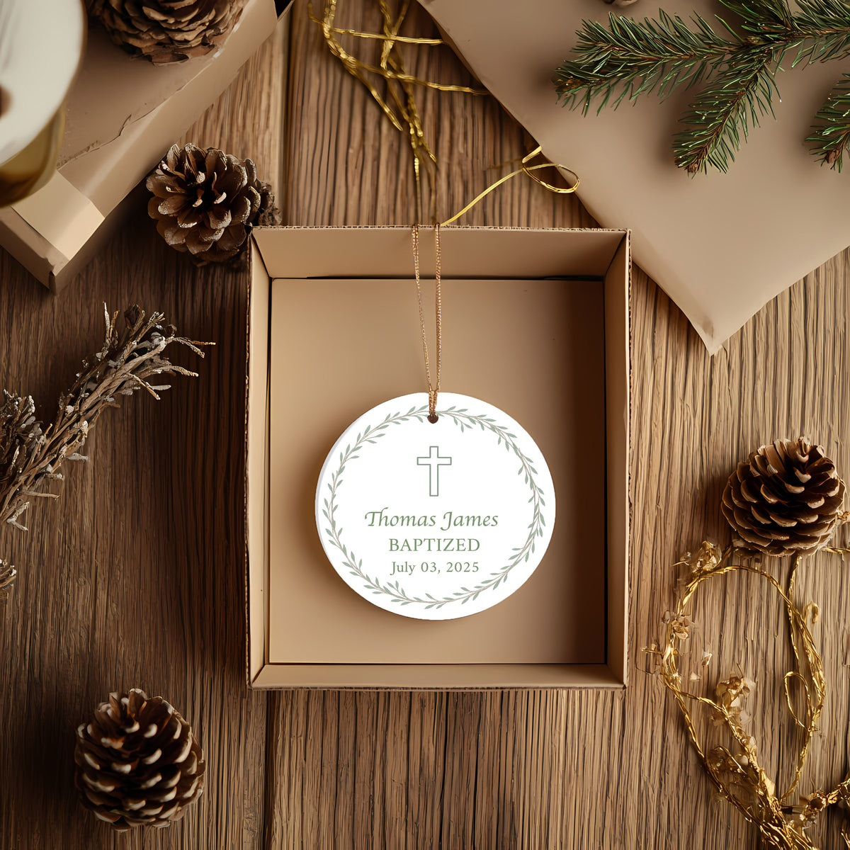 Baptized Wreath Ornament