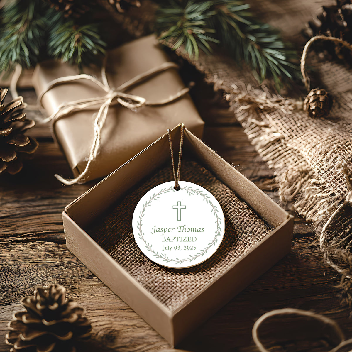 Baptized Wreath Ornament